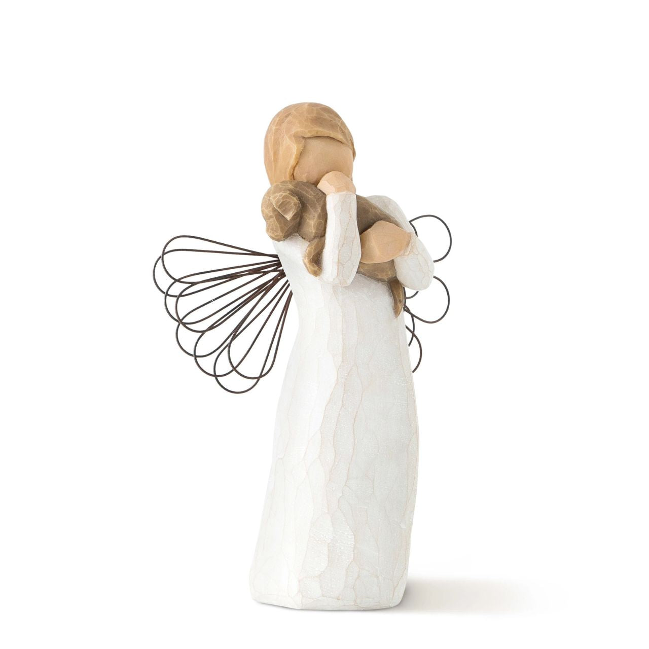 Angel of Friendship by Willow Tree Willow Tree is an intimate line of figurative sculptures representing sentiments of love, closeness, healing, courage, hope...all the emotions we encounter in life. Artist Susan Lordi hand carves the original of each Willow Tree sculpture.