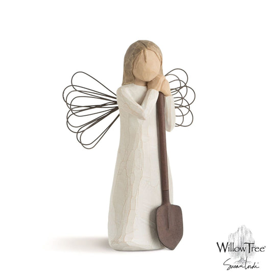 Willow Tree Angel of the Garden  Willow Tree is an intimate line of figurative sculptures representing sentiments of love, closeness, healing, courage, hope...all the emotions we encounter in life. Artist Susan Lordi hand carves the original of each Willow Tree sculpture.