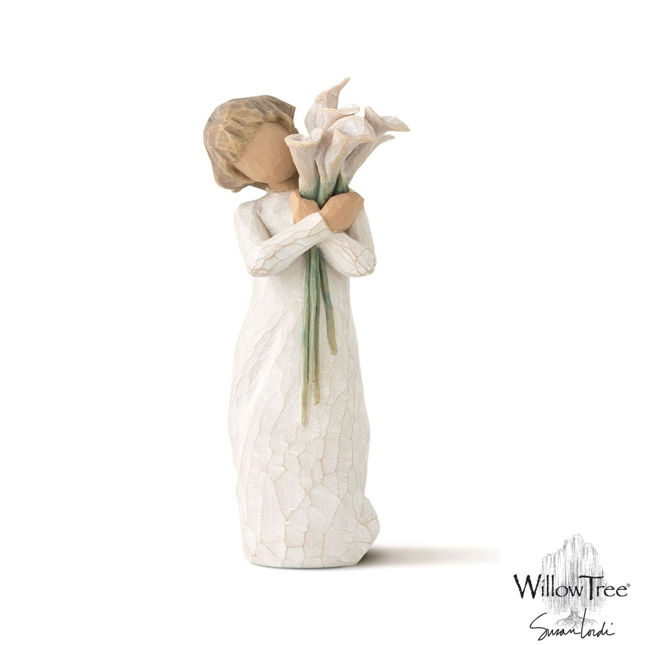 Beautiful Wishes by Willow Tree A gift that expresses love and caring...or for those who love flowers. "Calla lilies are a symbol of majestic beauty. A universal sentiment for so many occasions...birth, marriage, anniversaries, in sympathy and in remembrance. Beautiful wishes are what we send to those we care for and about." - Susan Lordi.