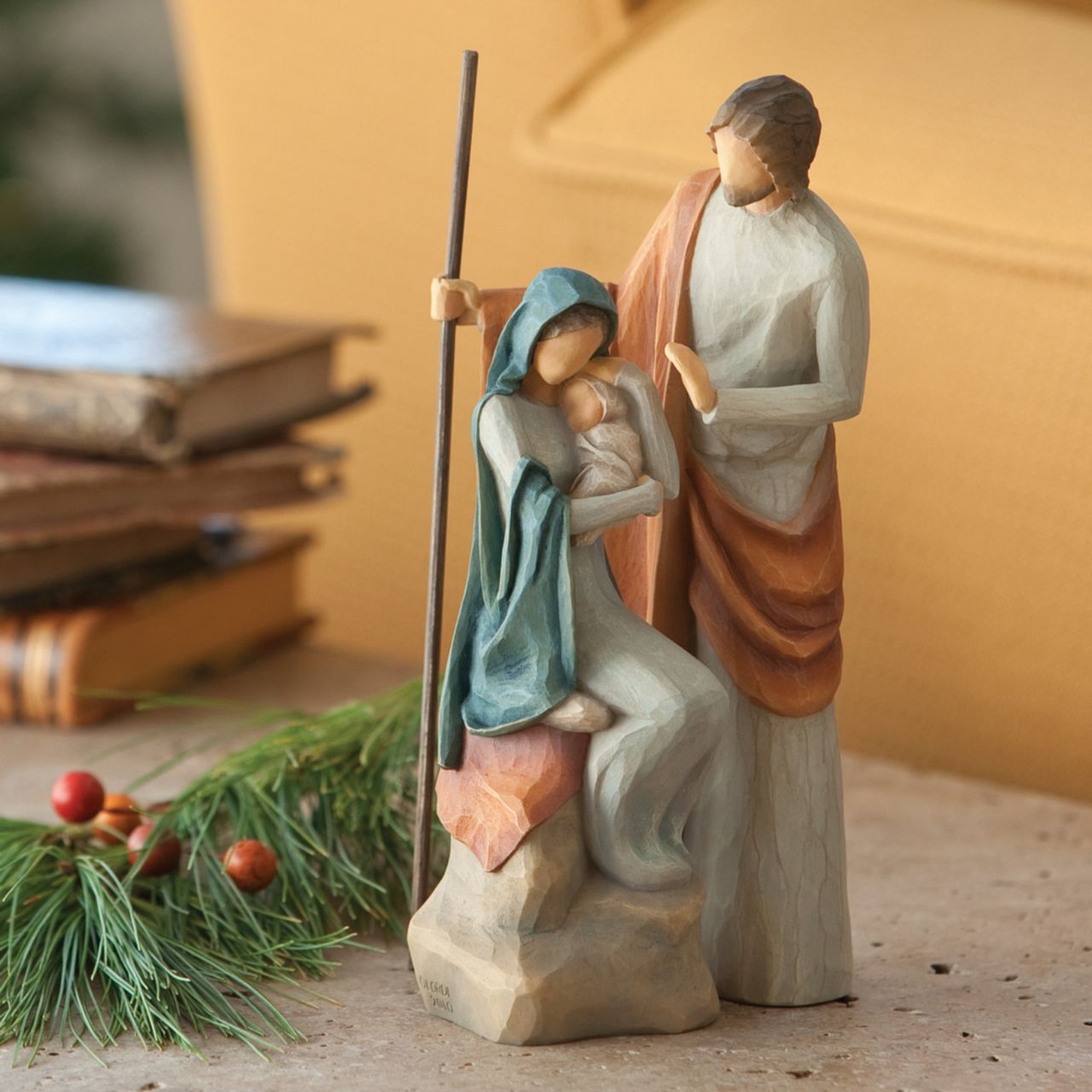 Willow Tree is an intimate line of figurative sculptures representing sentiments of love, closeness, healing, courage, hope...all the emotions we encounter in life. In response to requests for a small-scale nativity, Susan created this intimate rendering, measuring 19.0cm tall sculpture.