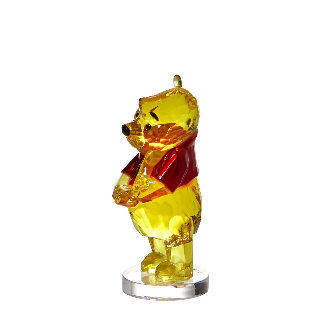 Disney Winnie The Pooh Facets Figurine This "gem cut" acrylic sculpture reflects Winnie the Pooh's honey-sweet charm and whimsical personality. Presented in a branded window gift box. Not a toy or childrens product. Intended for adults only.