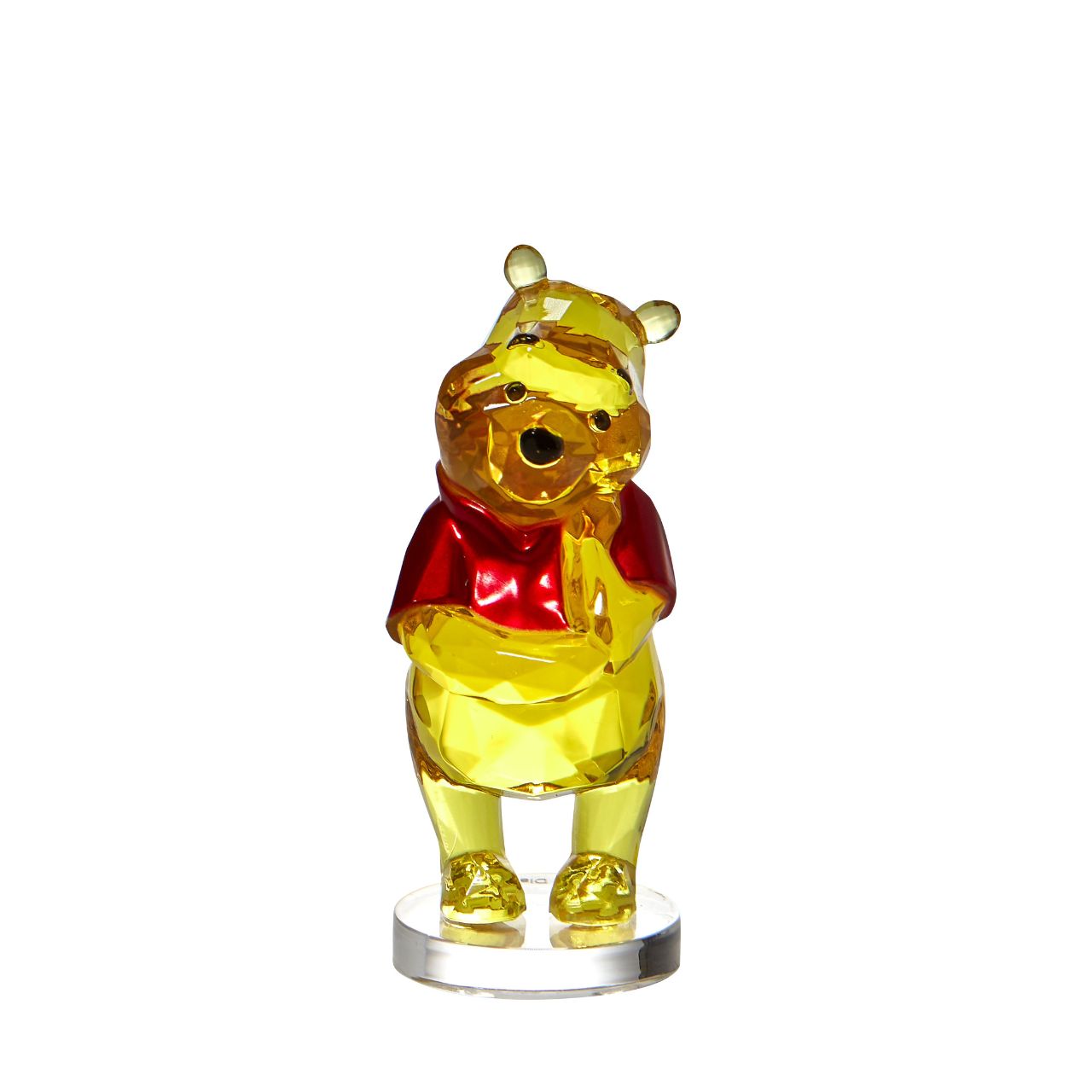 Disney Winnie The Pooh Facets Figurine This "gem cut" acrylic sculpture reflects Winnie the Pooh's honey-sweet charm and whimsical personality. Presented in a branded window gift box. Not a toy or childrens product. Intended for adults only.