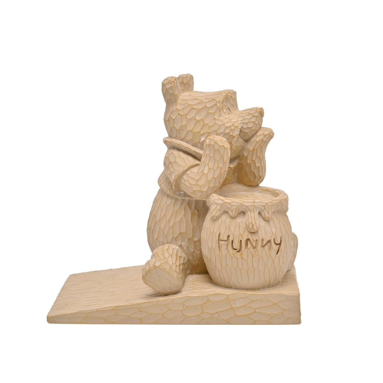 Winnie the Pooh Wood Effect Door Stop  A delightful Winnie-the-Pooh door stop from DISNEY.  Based on the works of A.A.Milne and E.H.Shepard, the charming personality of Winnie is readily on display for all to enjoy.