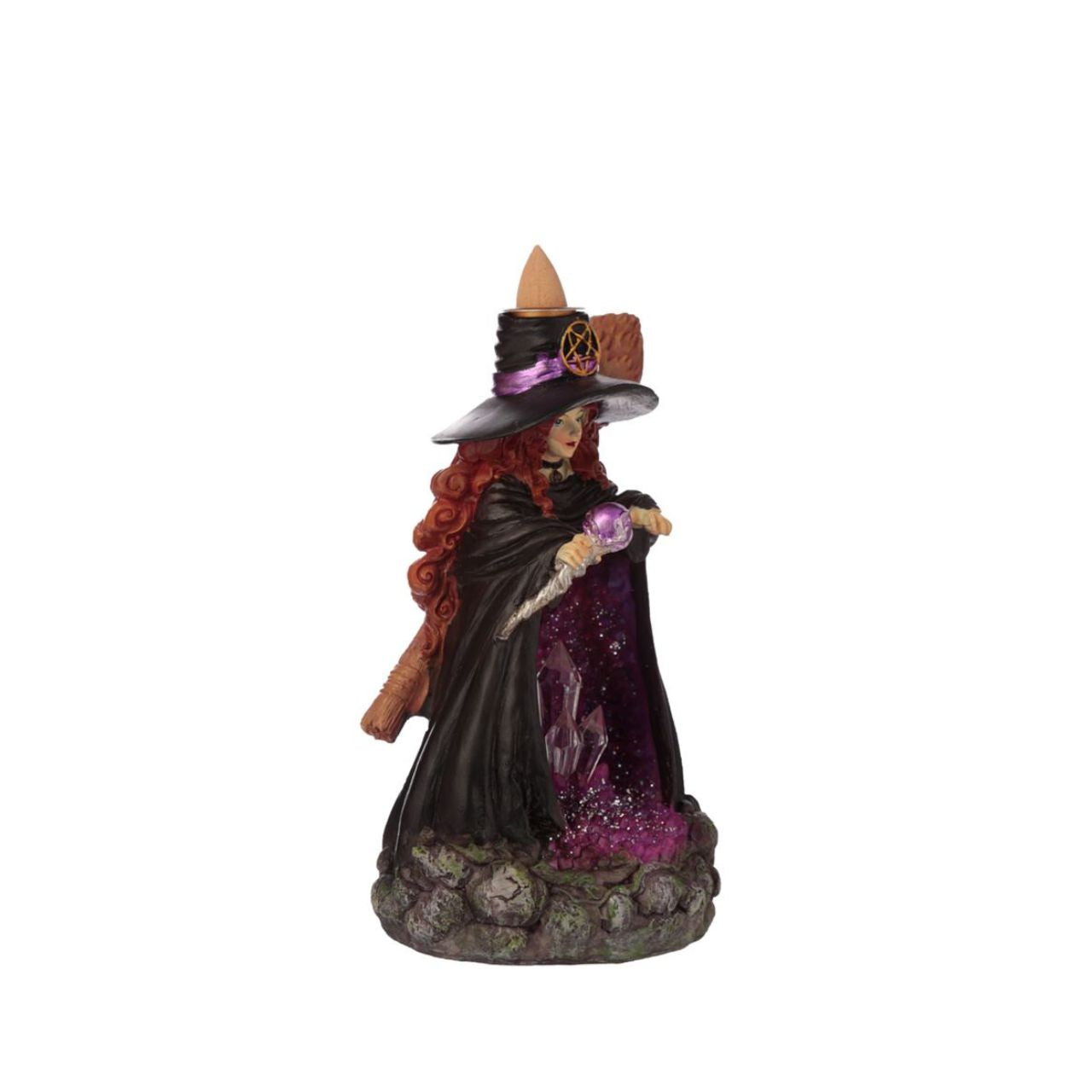 Elevate your incense experience with the Witches Crystal Cave LED Backflow Incense Burner. Designed for expert use, this burner features a unique backflow mechanism that creates mesmerizing smoke cascades resembling a mystical cave.