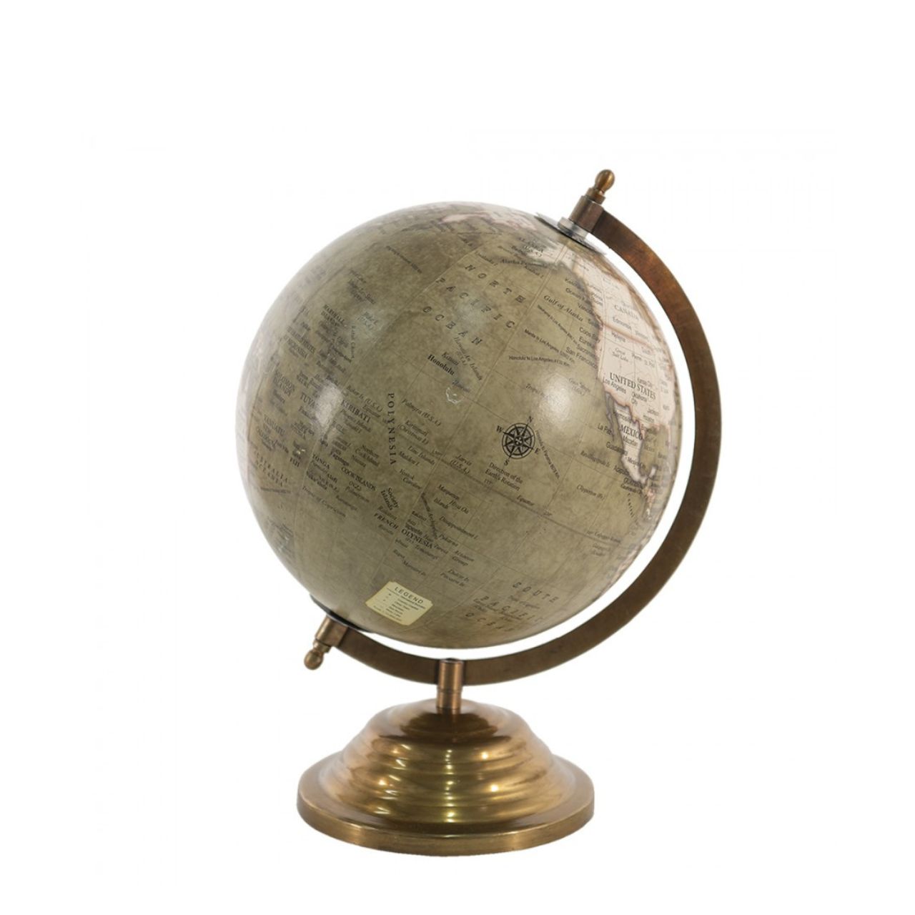 Do you have an office at home or just an empty spot in your house? Then this globe might be for you! Covered with a unique and vintage world map, you exude true classicness. This globe is also great to combine with an antique Tiffany lamp. Travel the world with this Clayre & Eef globe!