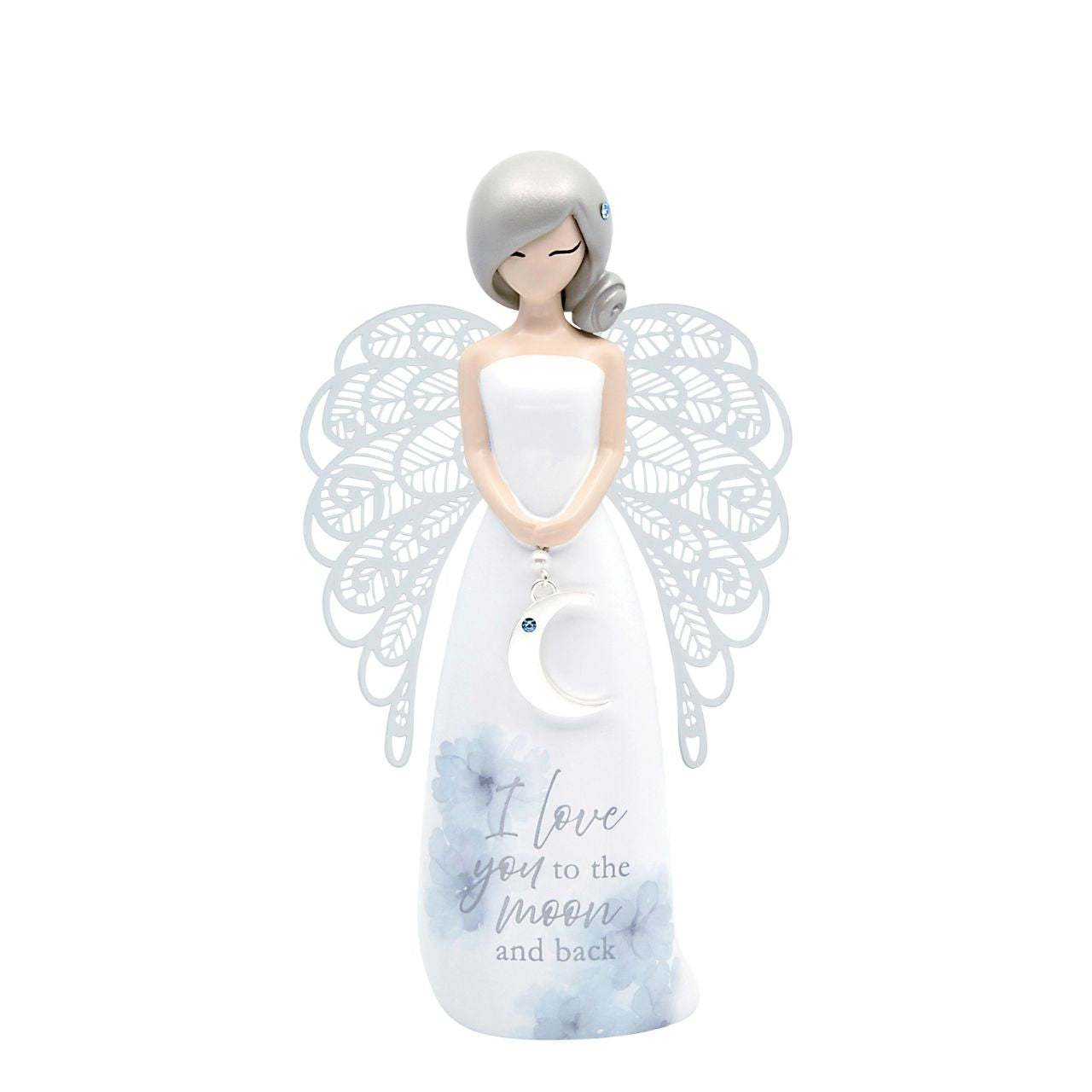 Thank You Angel Figurine - Moon & Back "I love you to the moon and back" Looking for a thoughtful gift that's both beautiful and meaningful? These stunning angels are the perfect way to show someone special just how much they mean to you.
