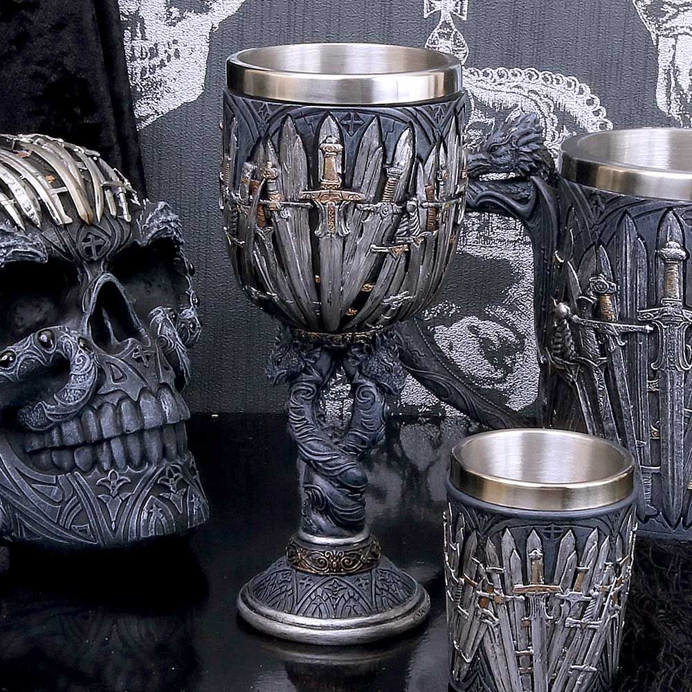 Medieval Sword Dragon Wine Goblet