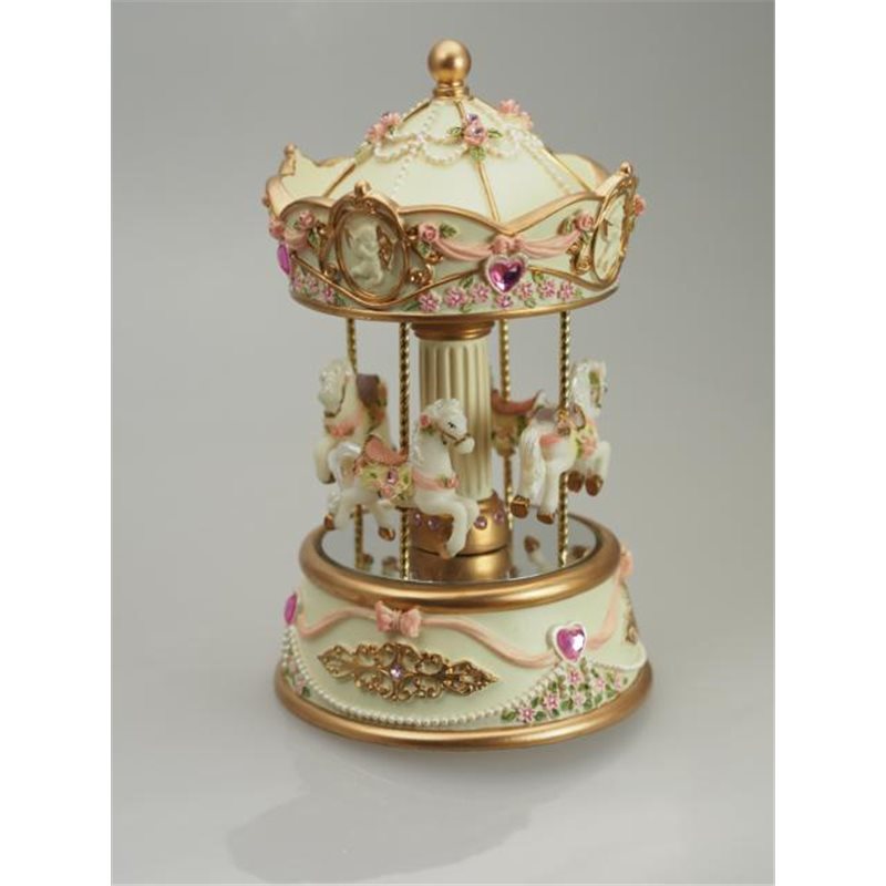 Music Box World Carousel Beige