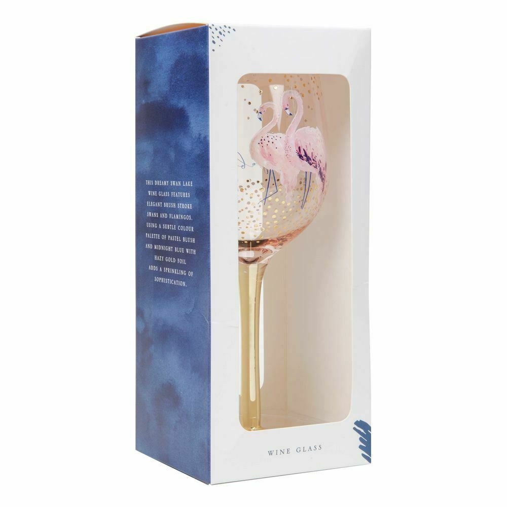 Fabulous Flamingo Wine Glass with Gold Electroplating