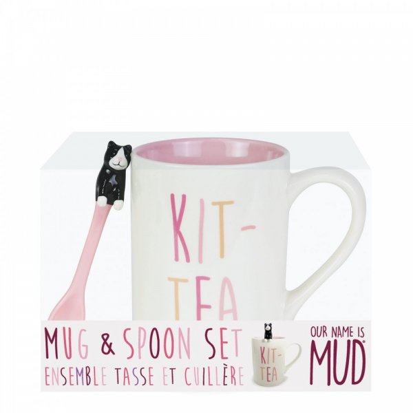 Kit-Tea Mug with Sculpted Spoon Set