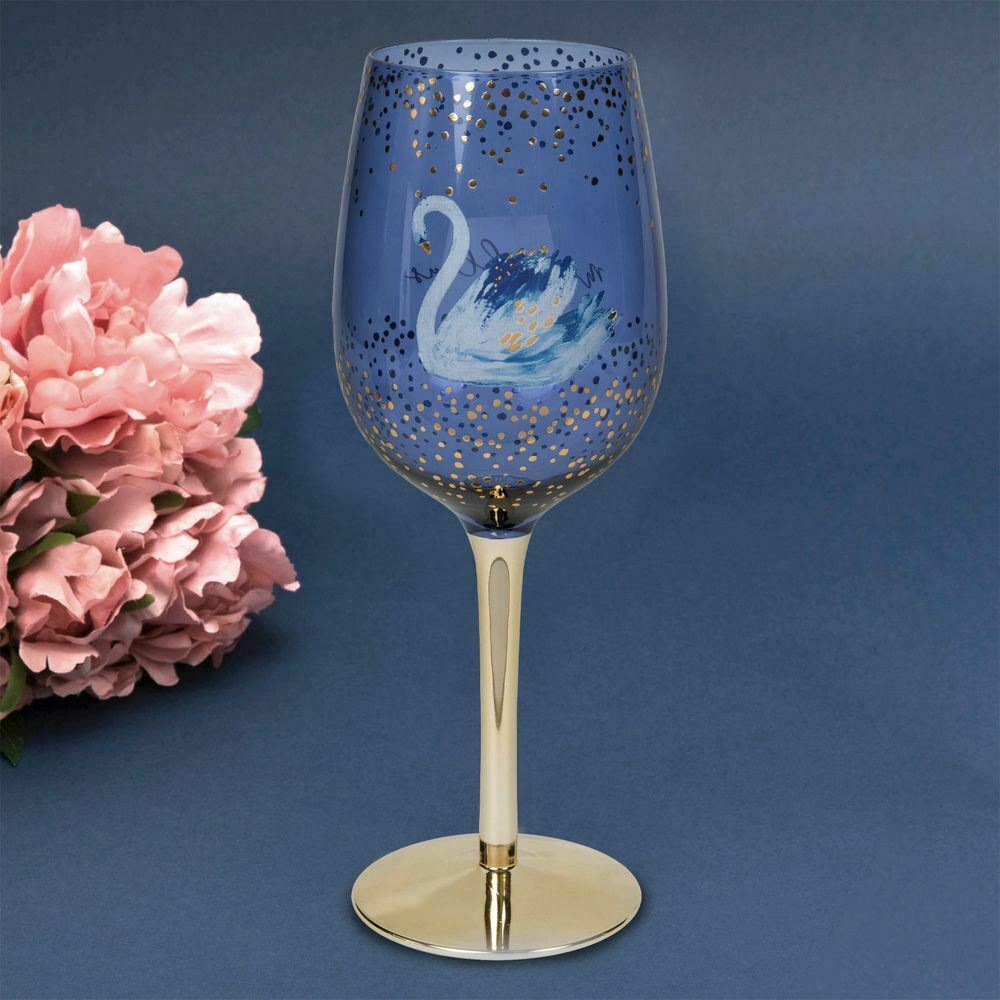 Marvellous Mum Swan Wine Glass with Gold Electroplating