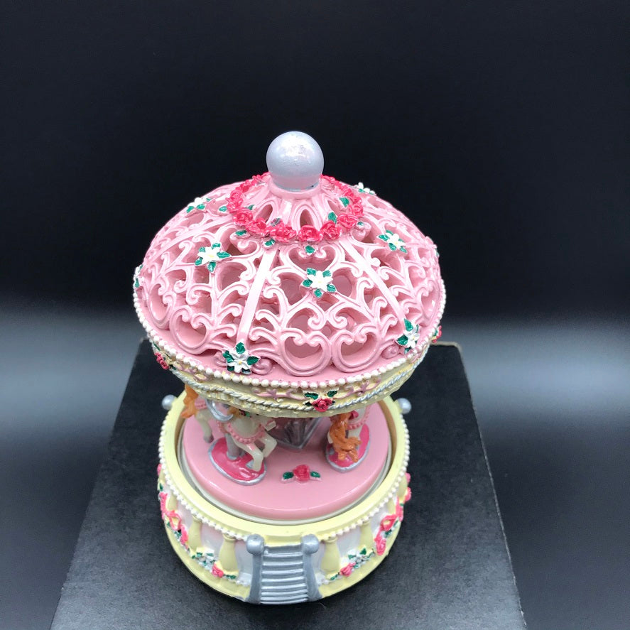 Music Box World Pink Carousel