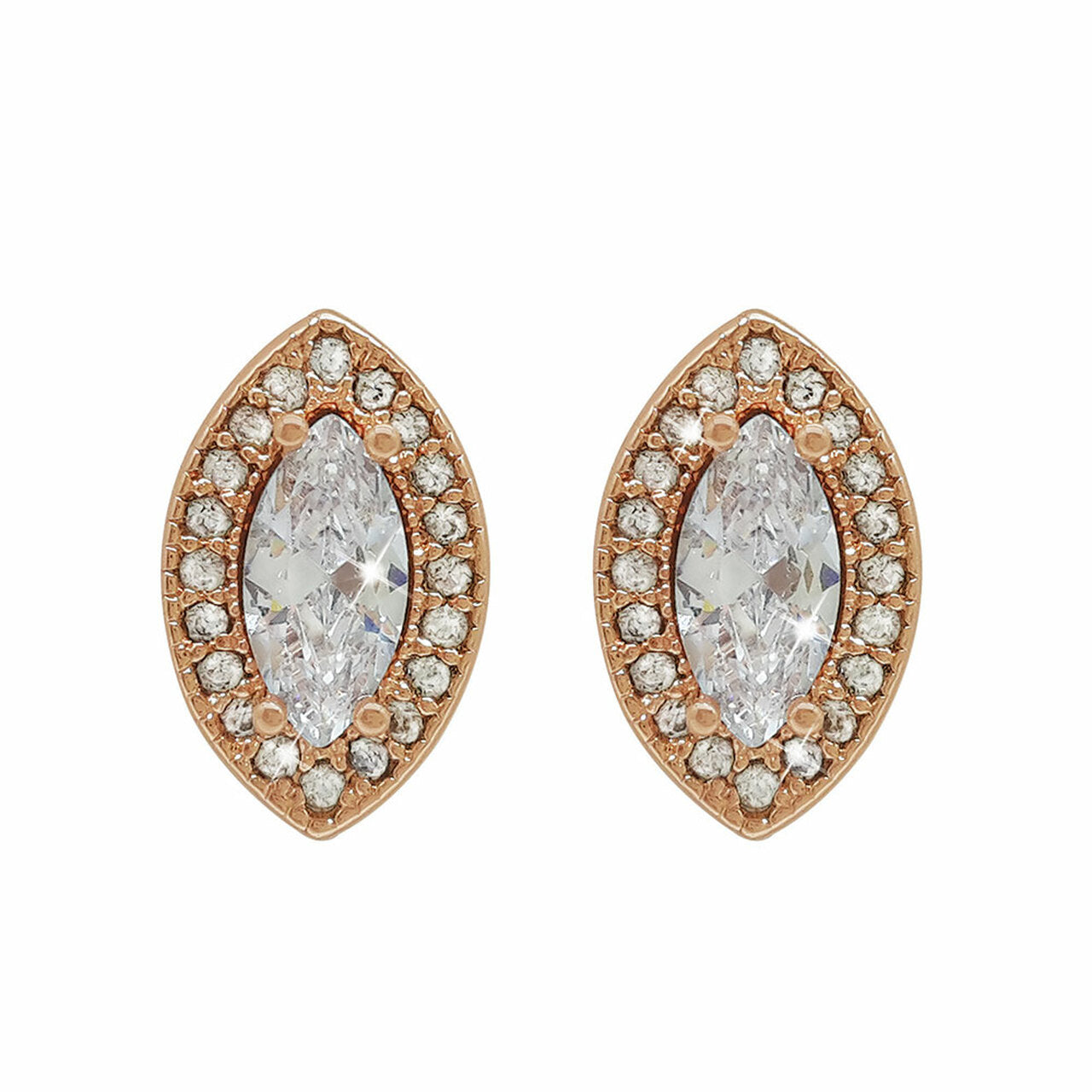 Rose Gold Marquise Cut Earrings