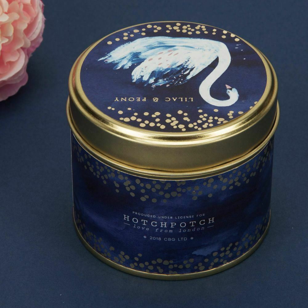 Swan Lake Lilac & Peony Gold Candle Tin