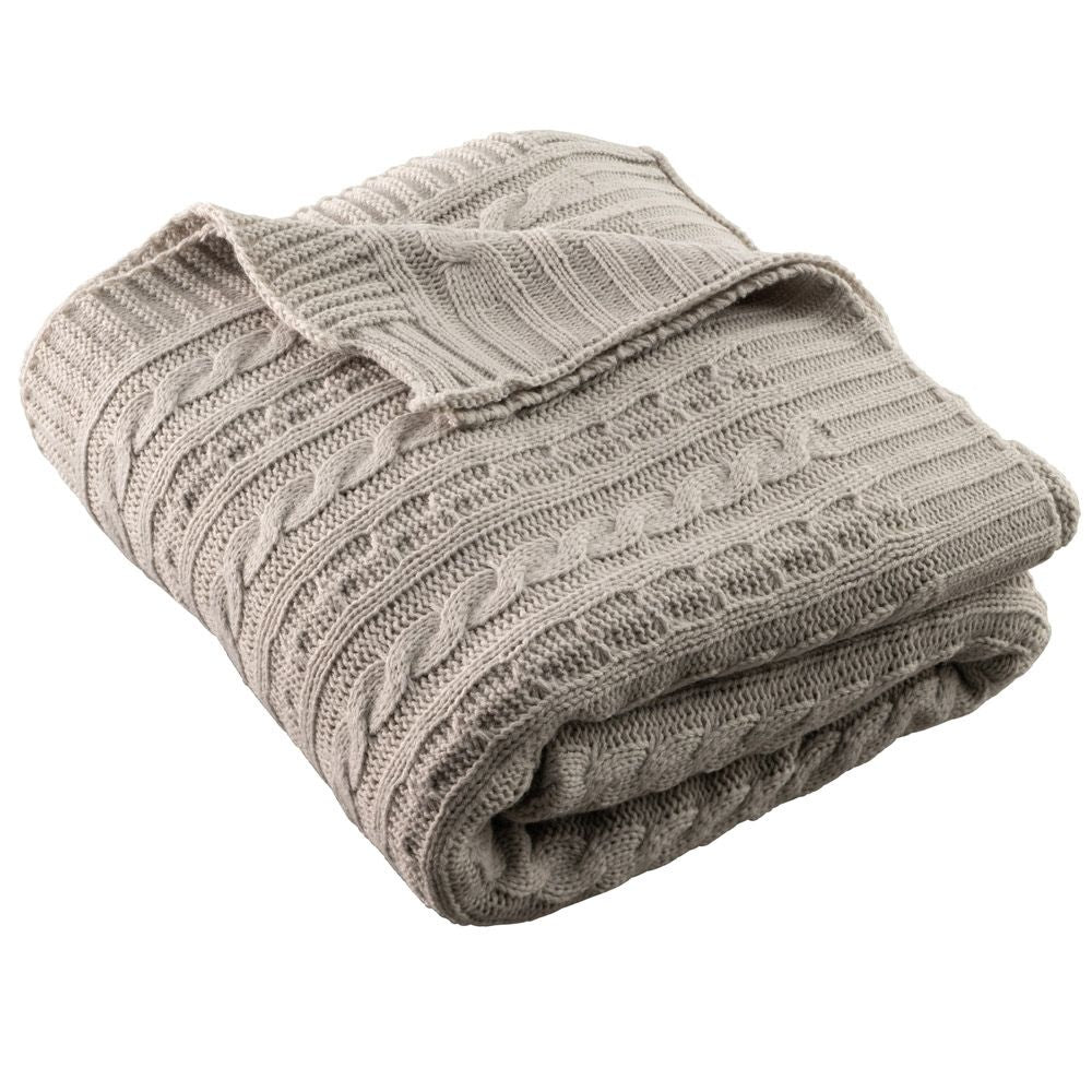 Galway Crystal Aran Knit Throw Cool Grey Our Aran Kit - Cool Grey Throw is every piece of luxury and warmth keeping you cosy all year round. This throw is a great addition to any bedroom or living space adding that perfect finishing touch.