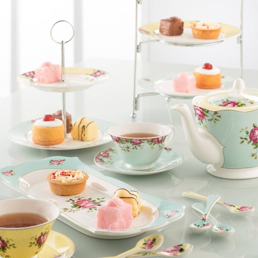 Aynsley Archive Rose Teacup and Saucer Set