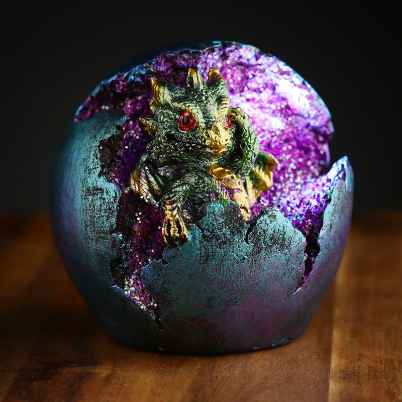 Baby Dragon LED Geode Hatching Dragon Egg - Green