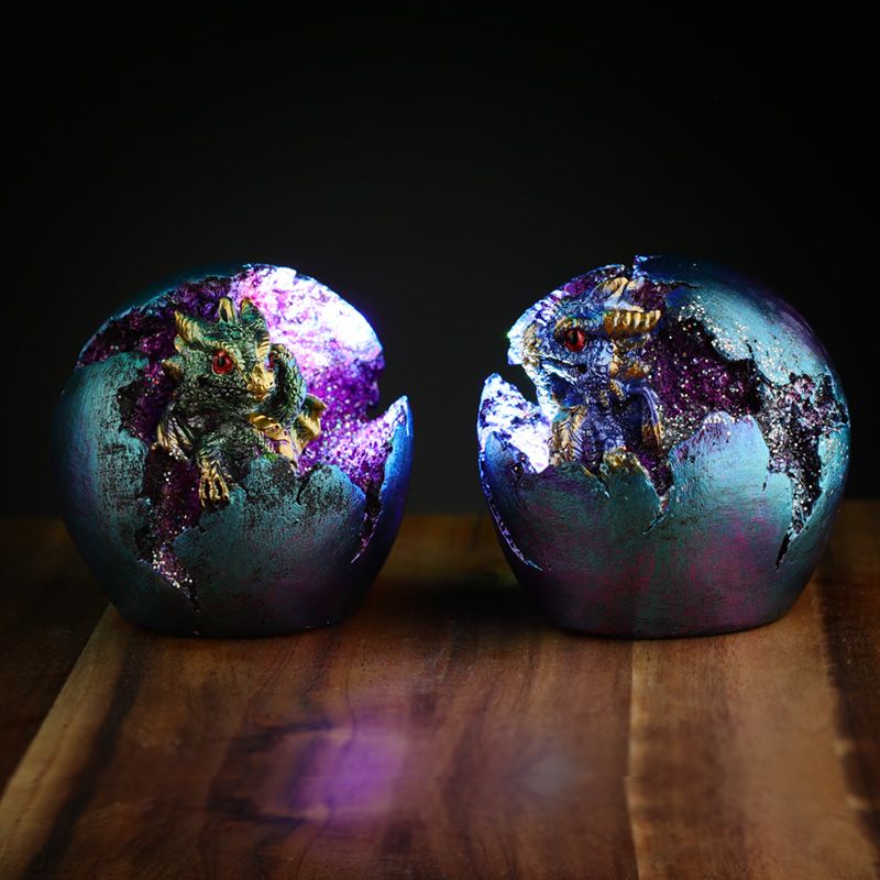 Baby Dragon LED Geode Hatching Dragon Egg - Green