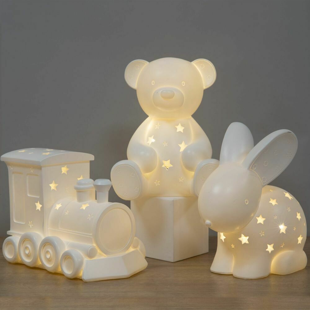 Bambino Light Up Night Light Train Keep those nightmares at bay and maintain a soothing atmosphere in their bedroom or nursery with this cheerful battery powered train night light. From BAMBINO BY JULIANA® - keeping the earliest memories alive forever.