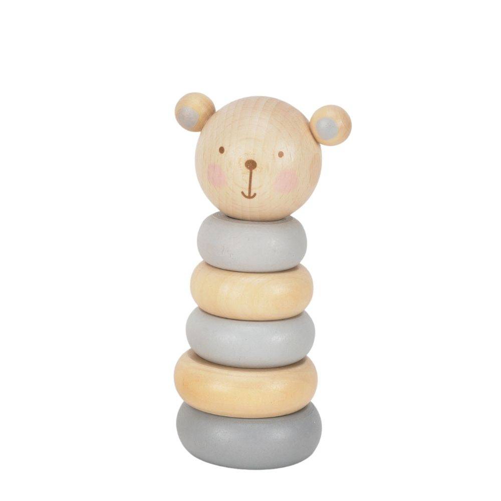 Bambino Wooden Stacking Toy - Bear Help your little one develop their problem solving and coordination skills with one of these adorable wooden character stacking ring toys. From BAMBINO BY JULIANA® - opening new eyes to a world of wonder.