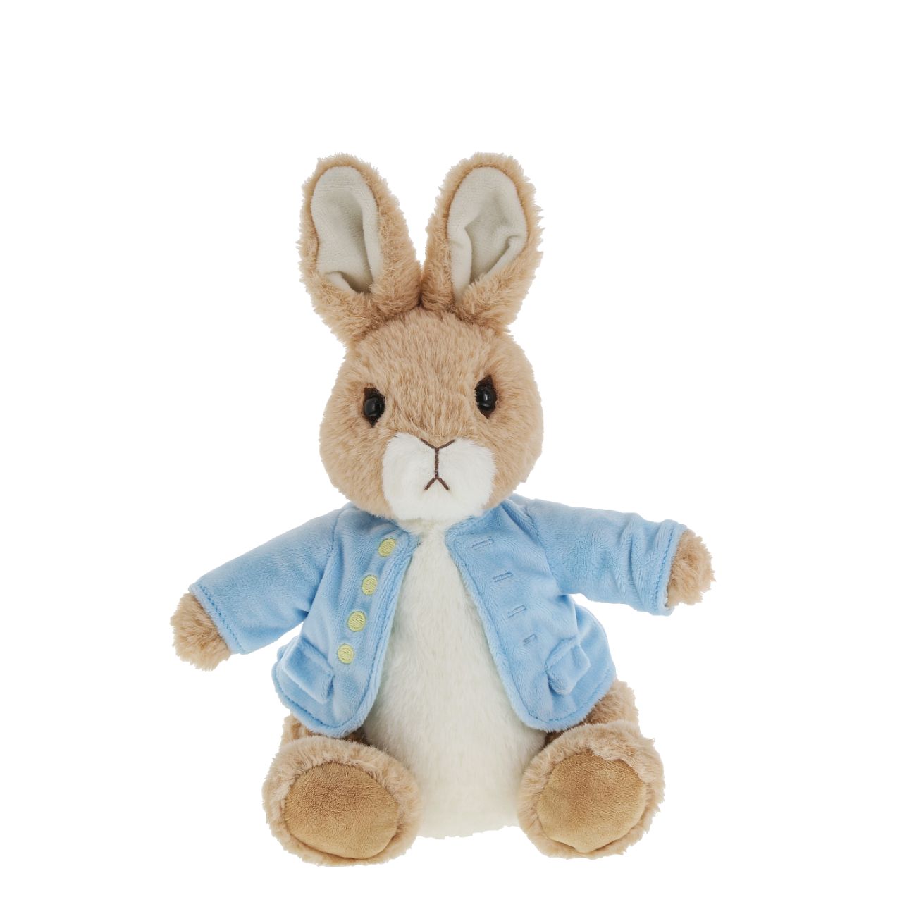 Beatrix Potter Peter Rabbit Large This Peter Rabbit soft toy is made from beautifully soft fabric and is dressed in clothing exactly as illustrated by Beatrix Potter, with his signature blue jacket. The Peter Rabbit collection features the much loved characters from the Beatrix Potter books and this quality and authentic soft toy is sure to be adored for many years to come.