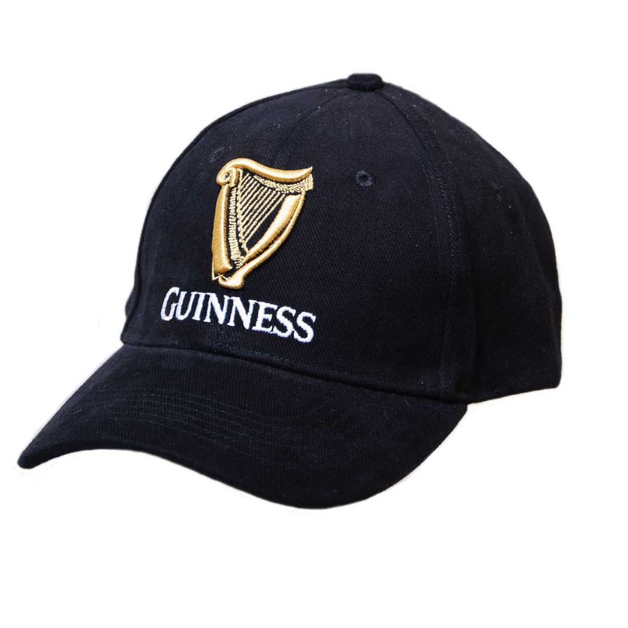 Black Guinness Baseball Cap With Official Logo - Official Guinness Merchandise - 100% Cotton - One Size - Adjustable Cap - Machine Washable