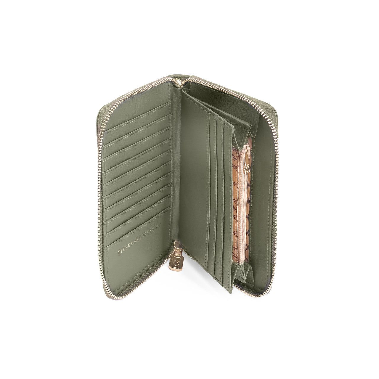 Bordeaux Chevron Wallet - Olive NEW 2022! Tipperary Crystal Bordeaux Chevron Wallet - Olive