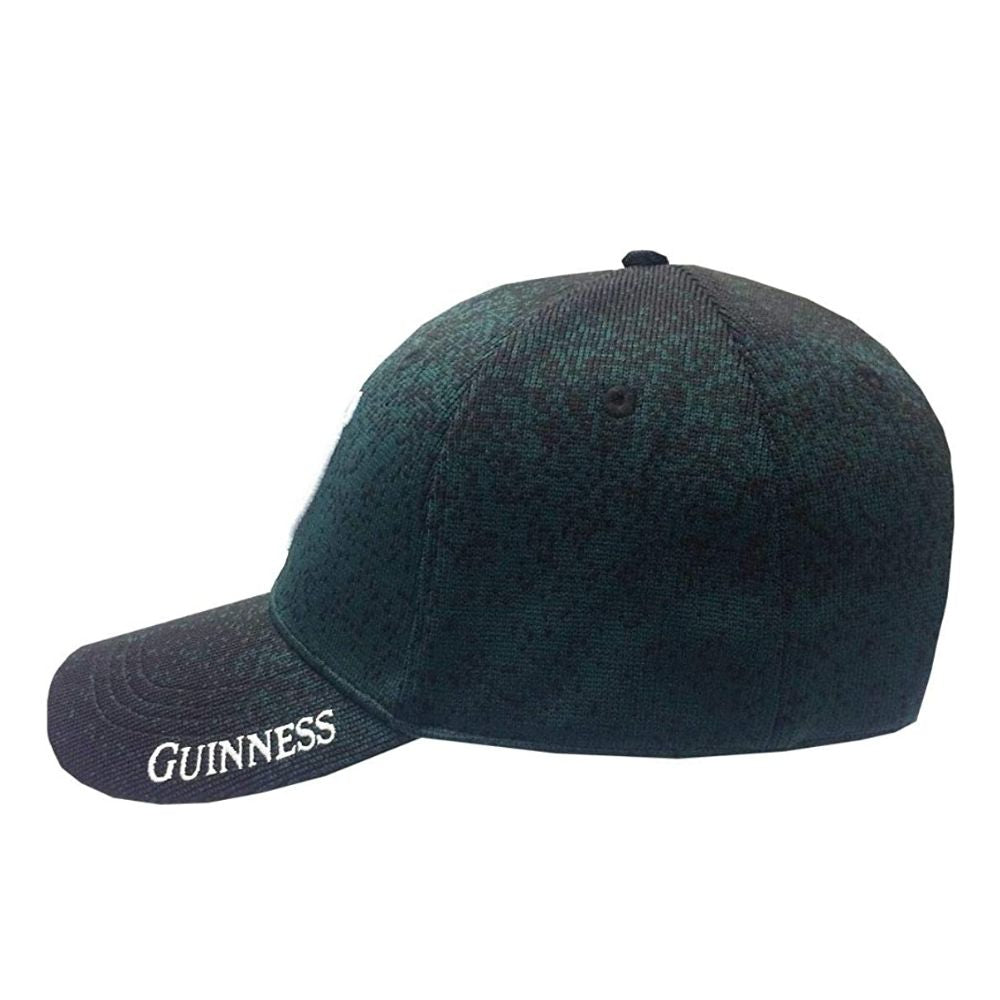 Guinness Baseball Cap This green baseball cap is part of the Official Guinness Merchandise. It features an embroidered Guinness logo. The cap has a fully functional bottle opener on the peak and is adjustable at the back for your convenience.
