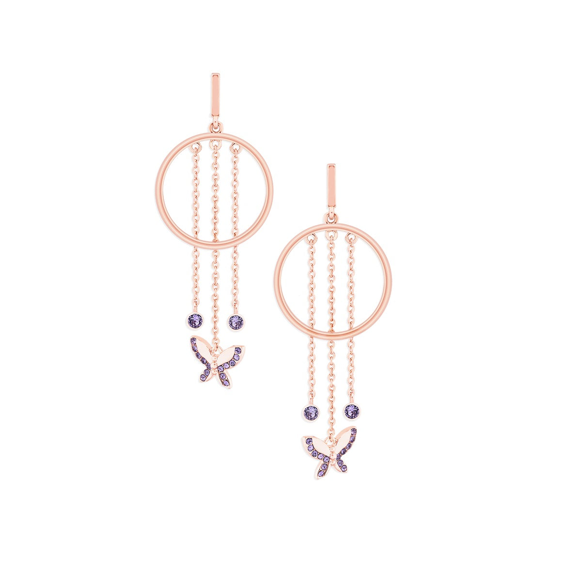 Tipperary Crystal Butterfly Circle Chain Earrings Drawing inspiration from urban garden, the Tipperary Crystal Butterfly collection transforms an icon into something modern and unexpected.