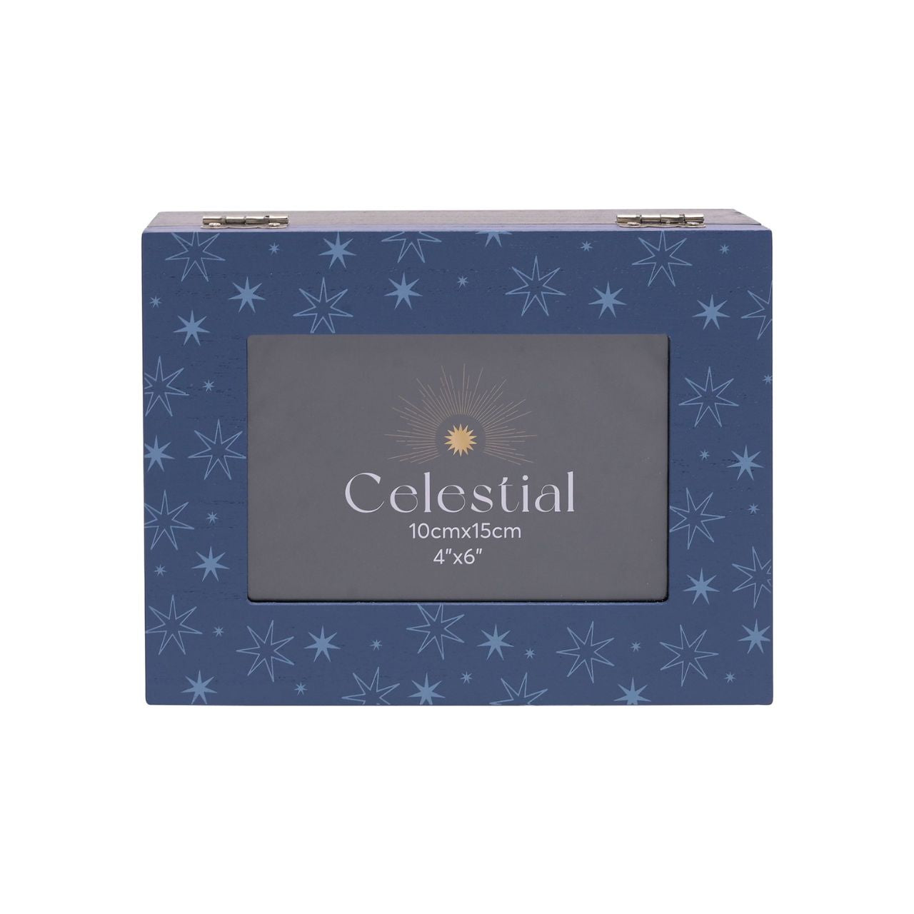 Celestial Photobox 6" x 4" This attractive photobox provides a safe place for treasured keepsakes with a personalised touch.