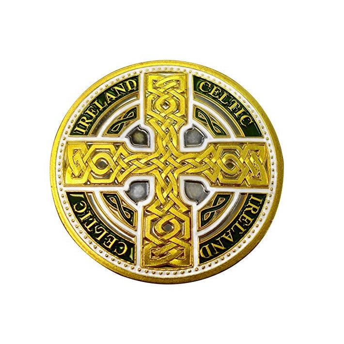 Celtic Cross Coin Diameter: 26 mm Comes housed in a hard plastic case
