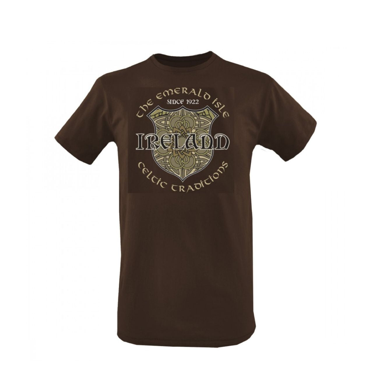 Chocolate Brown Ireland Emerald Isle T-Shirt Chocolate brown cotton T-shirt is a part of the Traditional Craft Official Collection