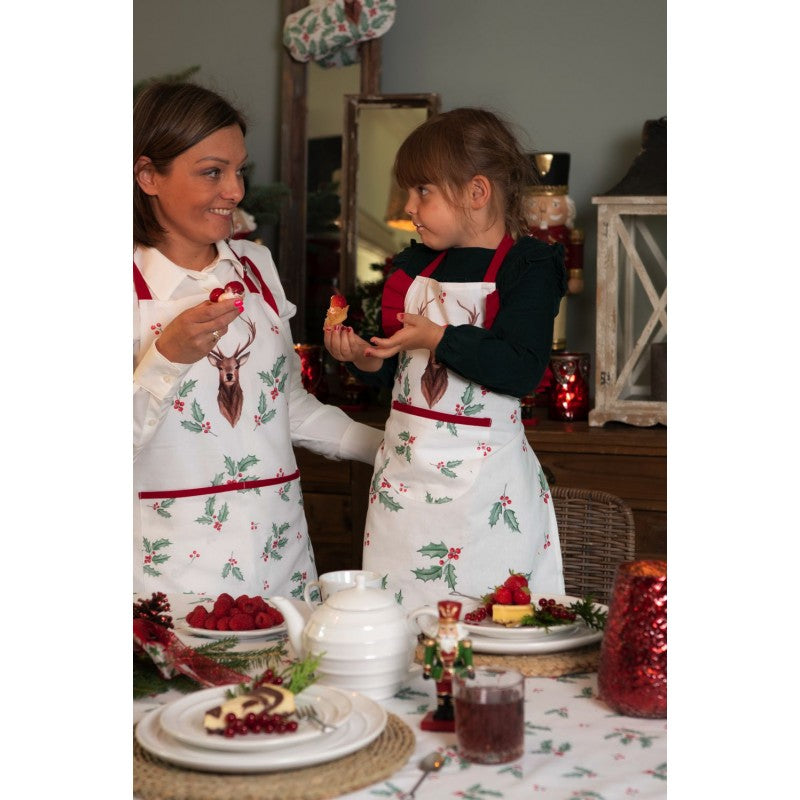 Clayre & Eef Christmas Holly Leaves Oven Glove