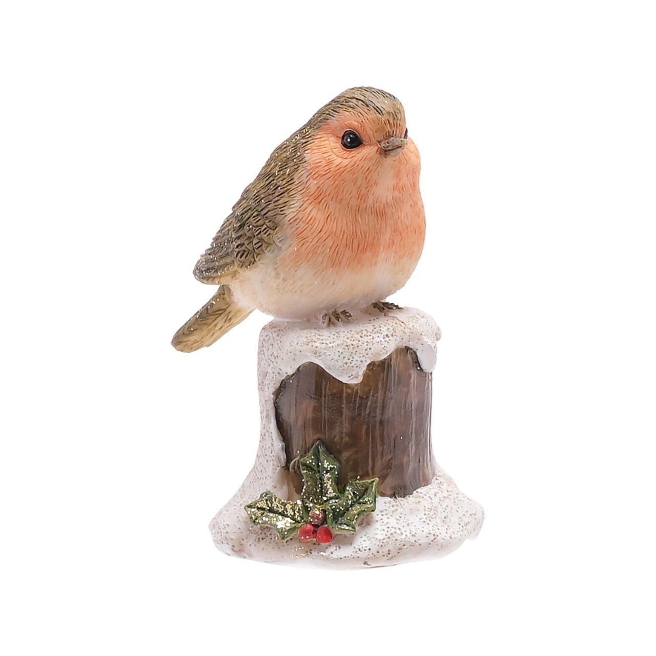 Robin On A Post Christmas Figurine A robin on a post Christmas figurine. This endearing figurine will help to create a fun-filled Winter Wonderland at home this festive period.