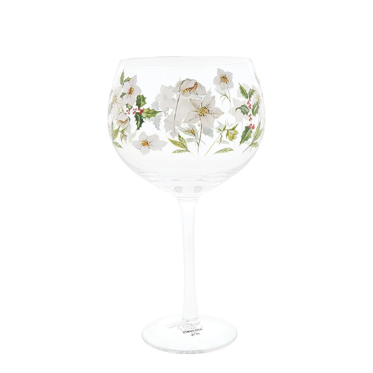 Ginology Christmas Rose Copa Gin Glass Spread Christmas cheer with our Christmas Rose Copa Gin glass. White, red and two toned greens flourish on this glass especially filled with your favourite drink. A lovely gift to your friend, loved one, sister, mother or grandparent, pair this with their favourite bottle of gin to create the ultimate gift.