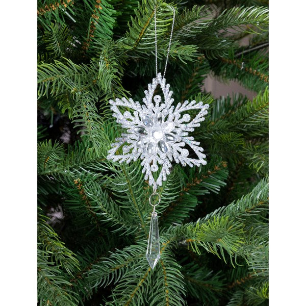 Kaemingk Christmas Snowflake with Silver Glitter Hanging Ornament Kaemingk surprises Christmas lovers all over the world with thousands of new innovative items each year. They specialises in beautifully detailed Christmas Ornaments and holiday seasonal decor. The catchy collections are contemporary, attractive and of high quality.