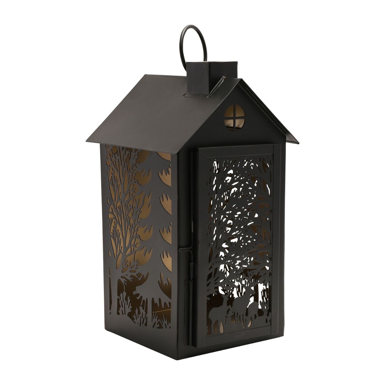 Stag Silhouette House Christmas Lantern Medium A medium stag house silhouette lantern. This enchanting lantern glistens with festive charm throughout the Christmas period.