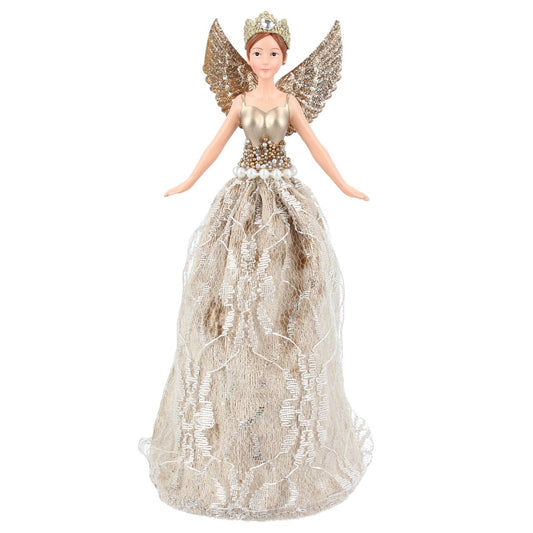 Christmas Tree Topper Lux Gold Lace Fairy Ornaments 18 cm  Browse our beautiful range of luxury Christmas tree decorations, baubles & ornaments for your tree this Christmas.