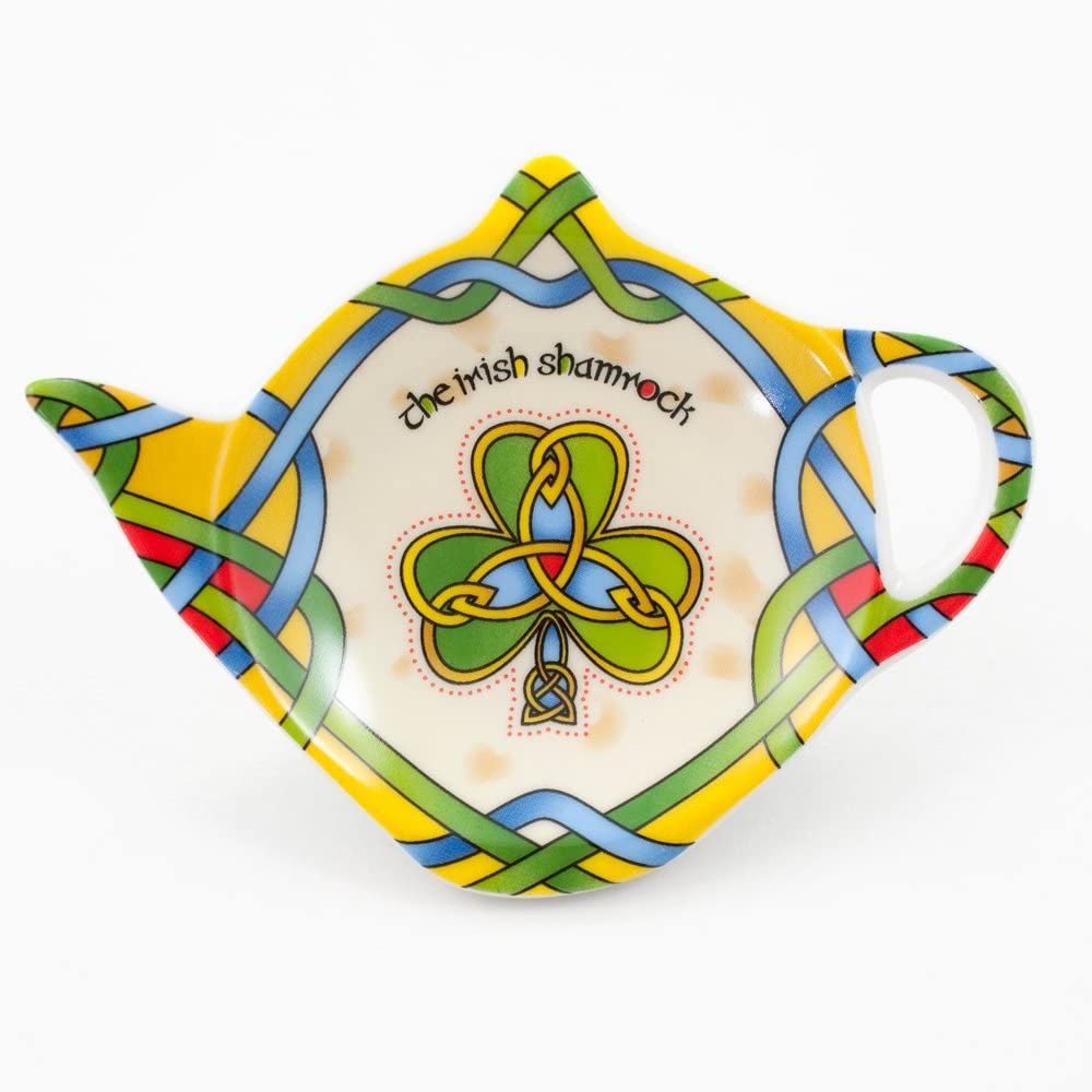 Clara Irish Weave Shamrock Tea Bag Holder This Irish shamrock teabag holder was inspired by 9th century ancient Celtic manuscripts which would have been painted by monks onto vellum or calf skin.