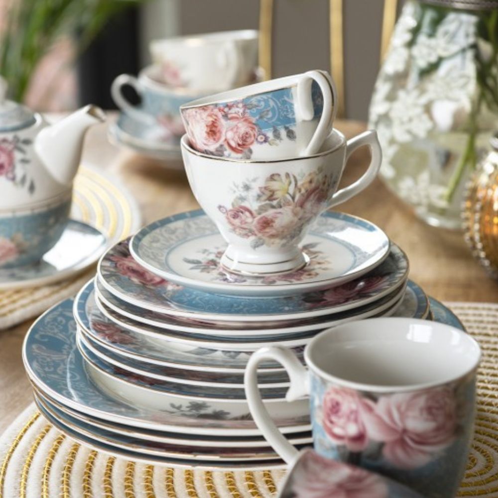 Clayre & Eef Classic Crockery Blue Breakfast Plates