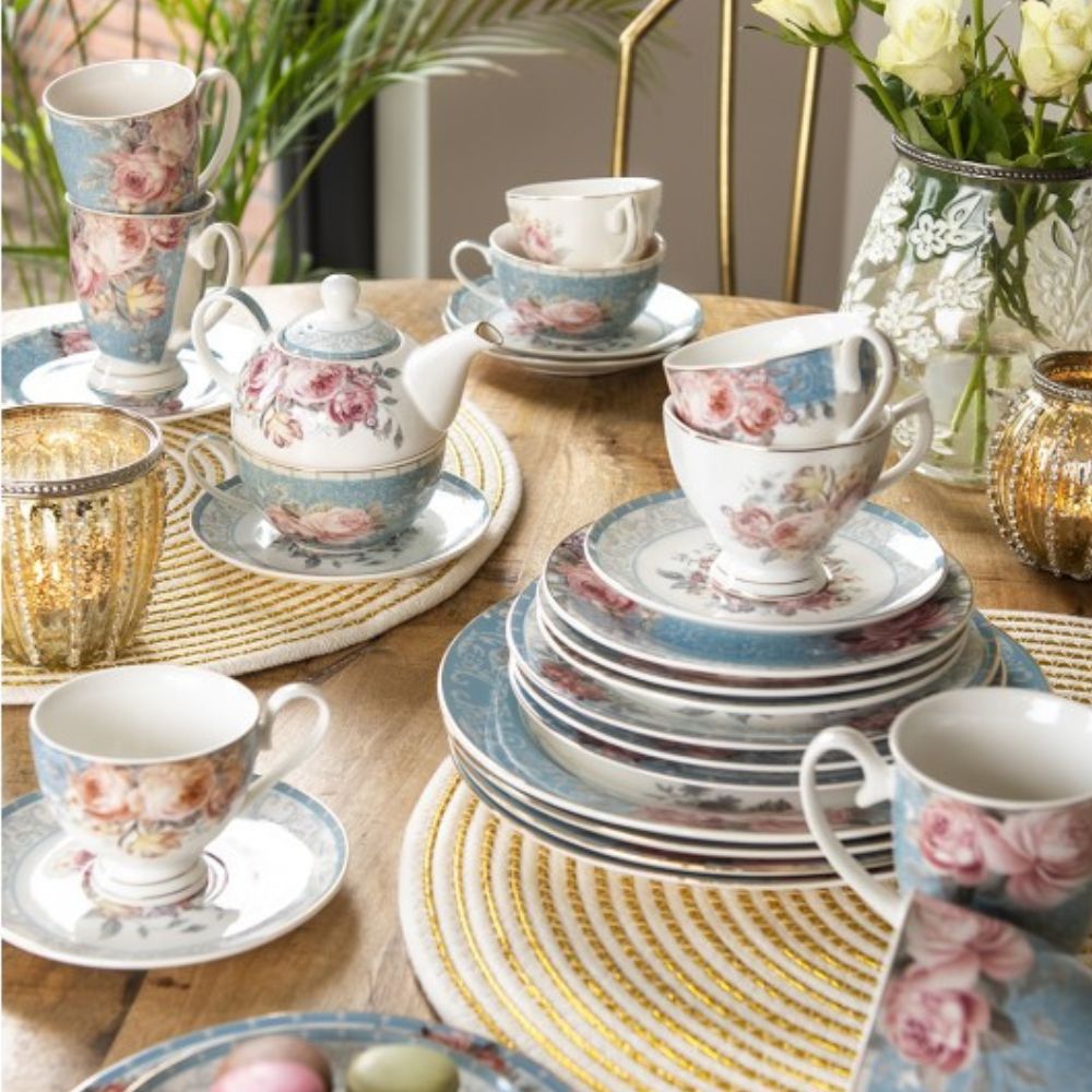 Clayre & Eef Classic Crockery Blue Breakfast Plates