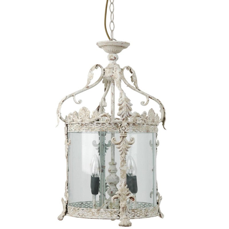 Country Style White Round Distressed Ceiling Light Pendant Ceiling Lighting Ø 32*132 cm E14/max 4*25W White Round Pendant Ceiling Lighting
