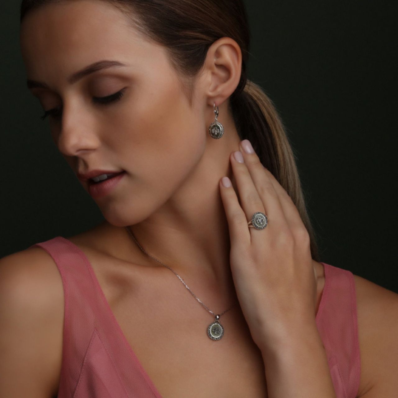 Connemara Marble Marcasite Shamrock Pendant  This beautiful sterling silver pendant is made from Connemara marble, a unique stone that dates back over 900 million years and is known as “Ireland’s gemstone”. All of our Connemara marble is truly authentic, coming from the Joyce family mine in Connemara, County Galway.