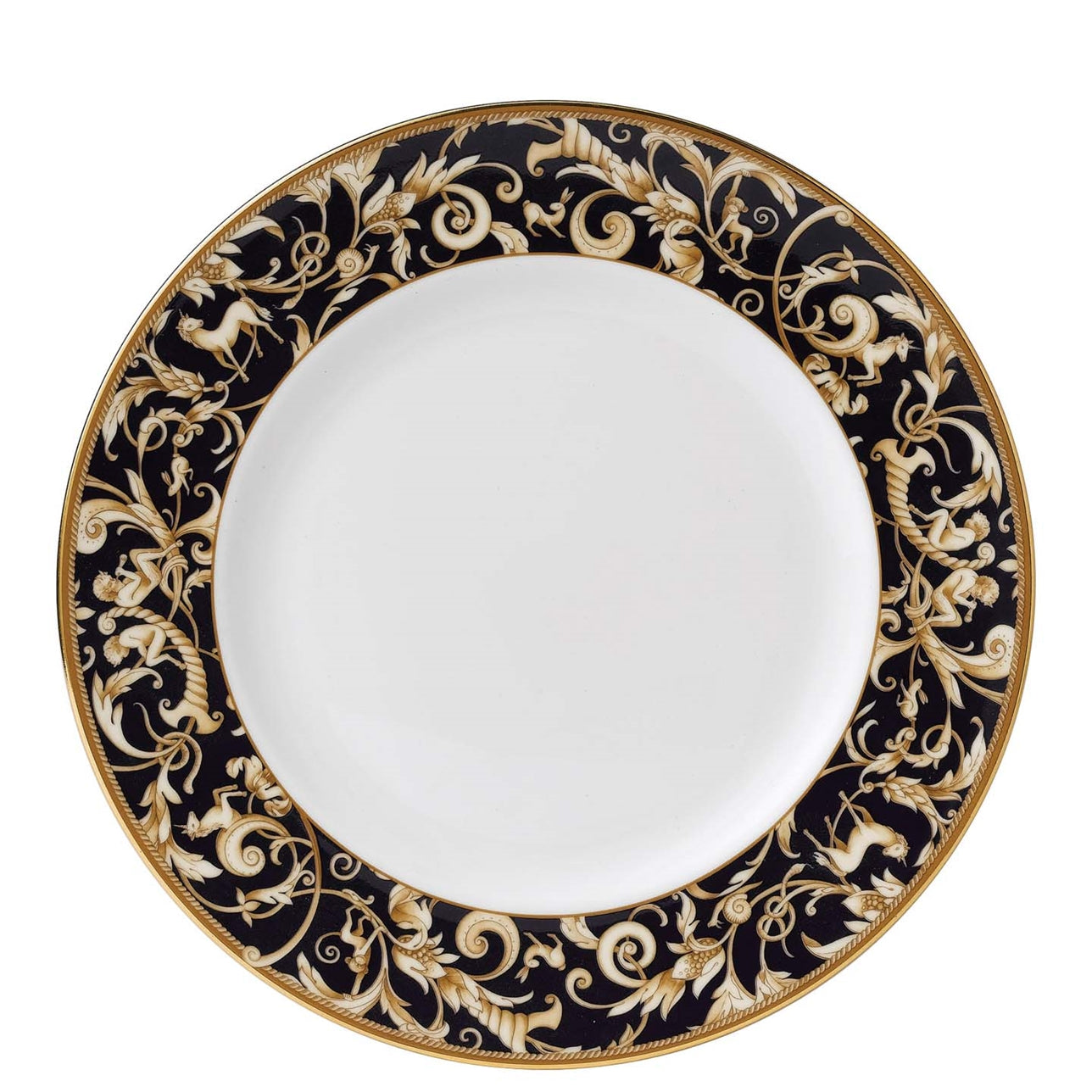 Cornucopia Dinner Plate Accent 27cm by Wedgwood Wedgwood Cornucopia is inspired by the mythical 'Horn of Plenty,' and is characterized by designs featuring legendary creatures like unicorns and satyrs.