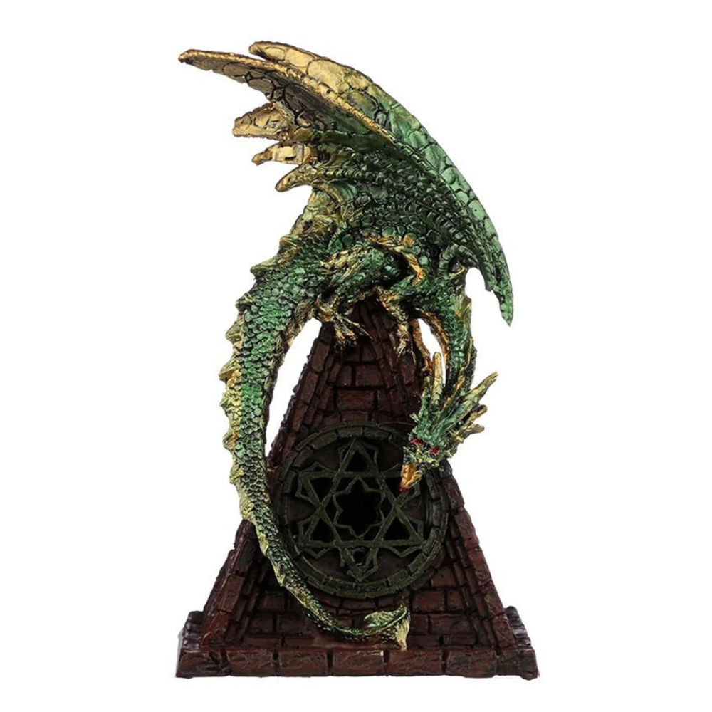 Dark Legends Dragon Stained Glass Window LED Dragon - Green