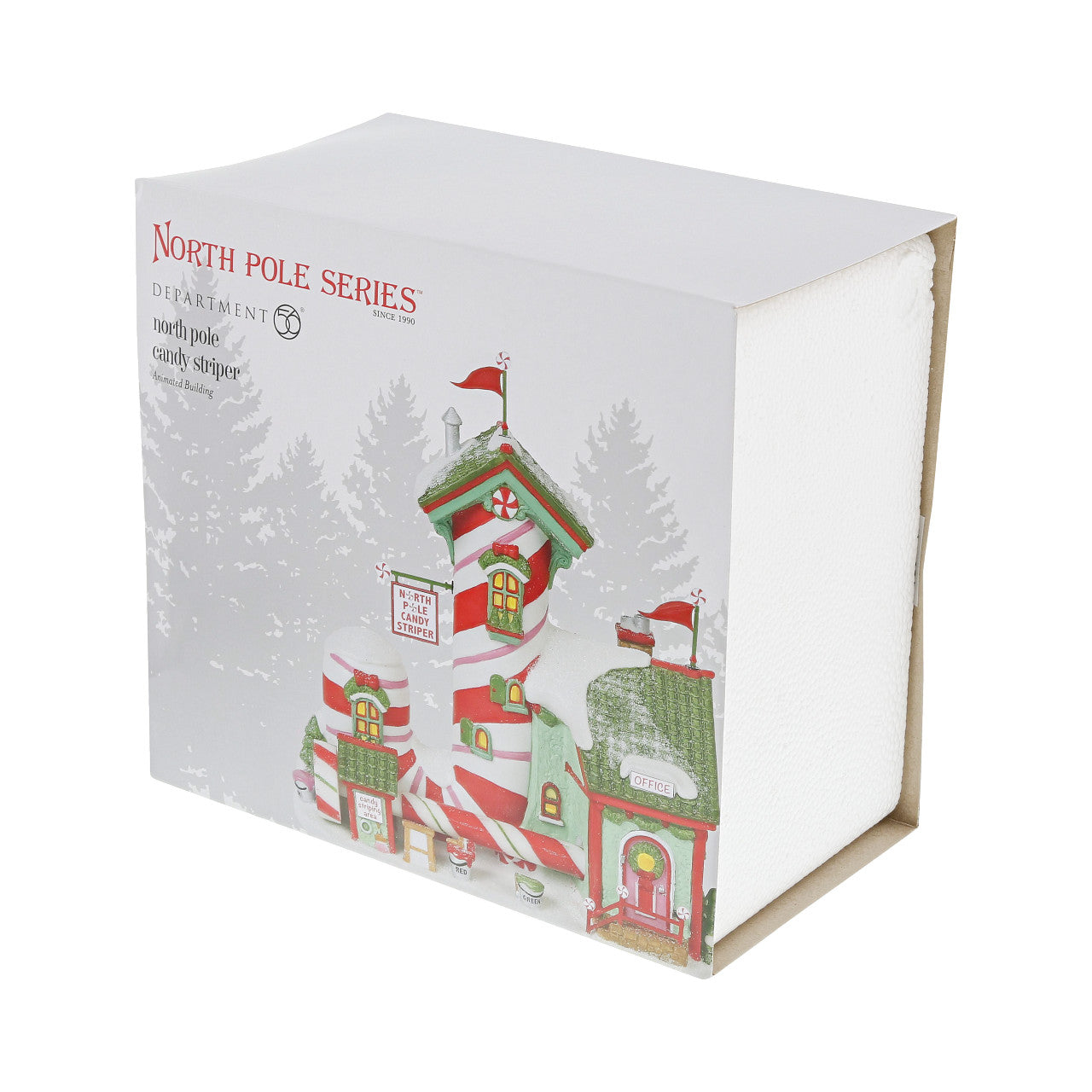 Department 56 North Pole Candy Striper If you have ever wondered how candy canes get their stripes, this whimsical factory at the North Pole reveals the trade secrets.