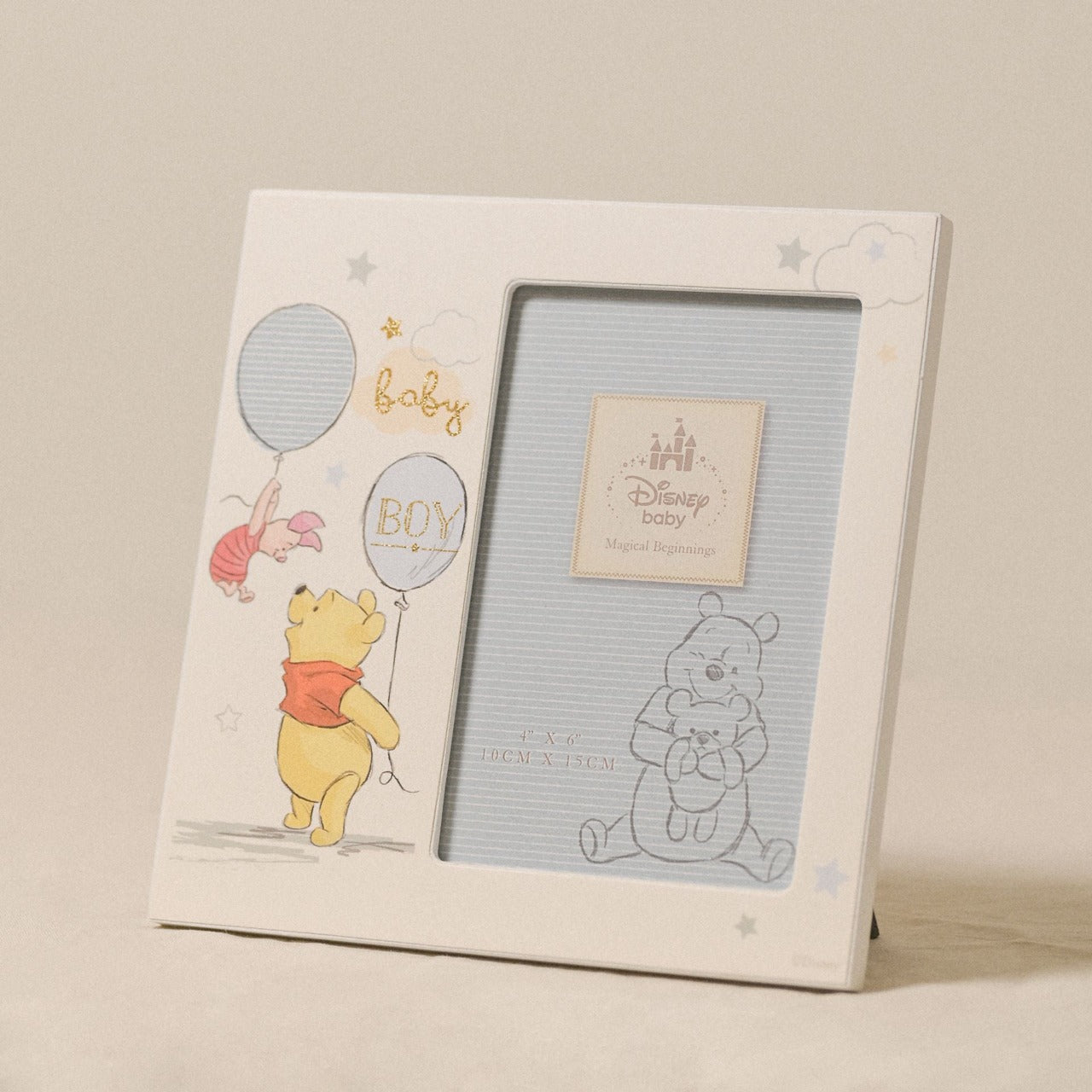 Disney Magical Beginnings 4" x 6" Photo Frame Pooh Baby Boy Add a touch of Disney magic to their everyday with a wonderful Baby Boy frame from the Magical Beginnings Collection from Classic Disney.