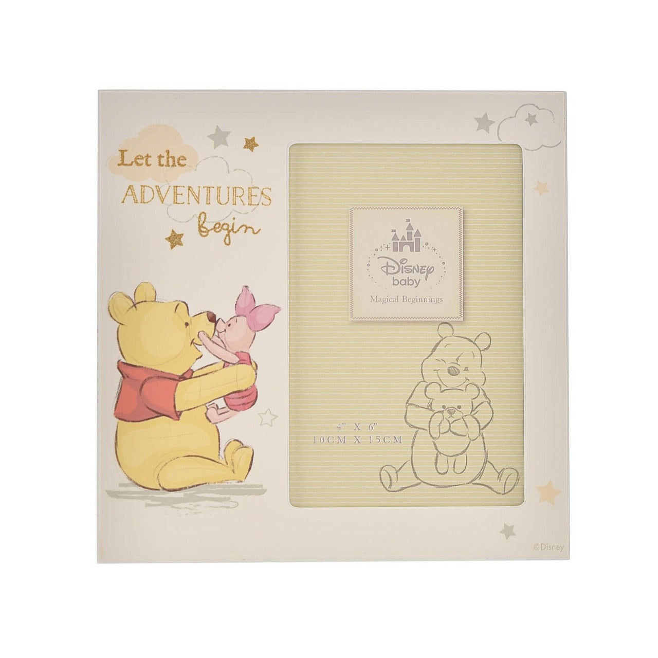 Disney Magical Beginnings Frame Pooh Adventure A Pooh adventure photo frame from Disney. This adorable Magical Beginnings frame makes a treasured keepsake designed with babies in mind.