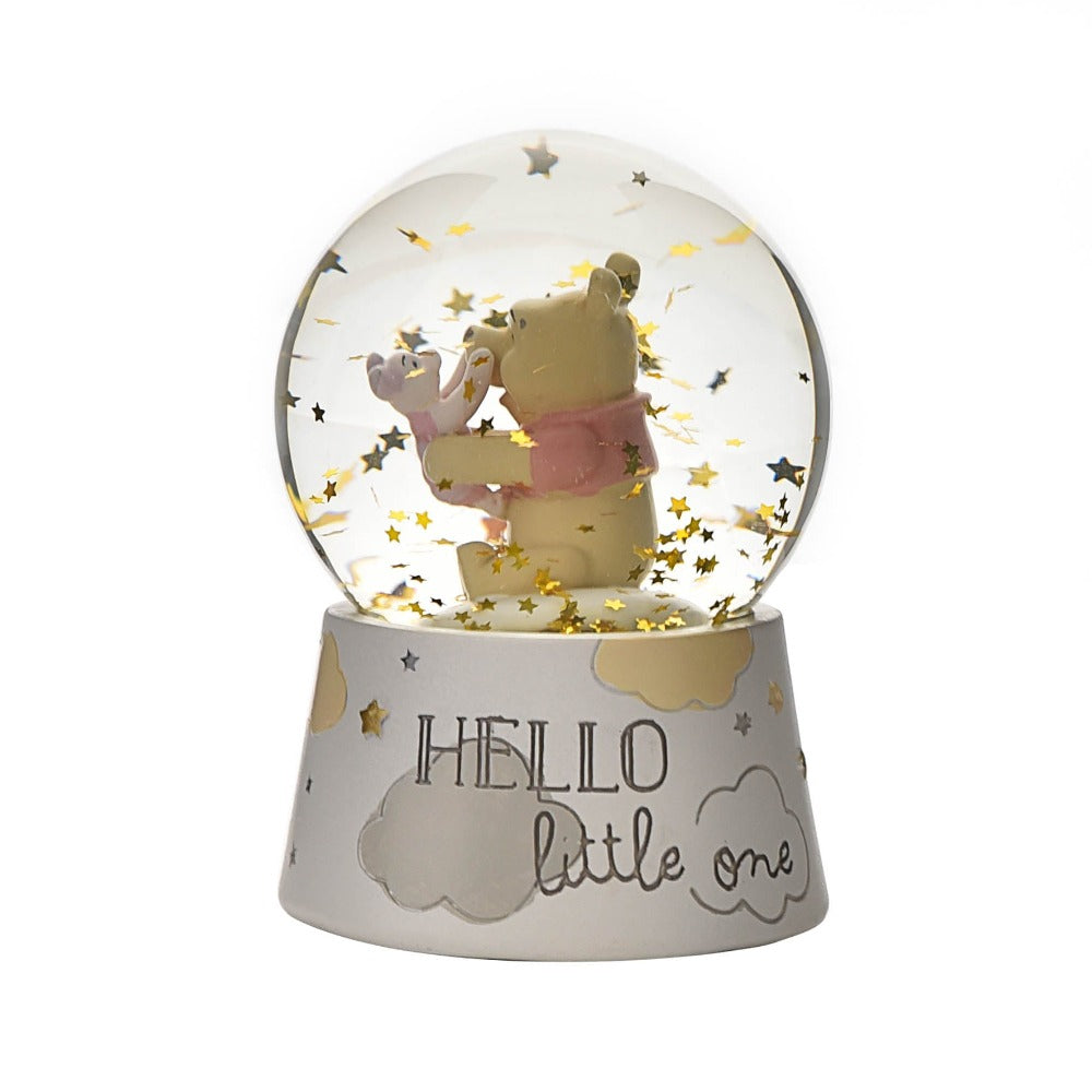 Disney Magical Beginnings Snow Globe Pooh & Piglet Bring some of AA Milne's timeless magic to their nursery or bedroom with this hand painted and highly collectable Winnie the Pooh and Piglet sequin snow globe. From Disney Magical Beginnings - celebrating the start of the greatest adventure.