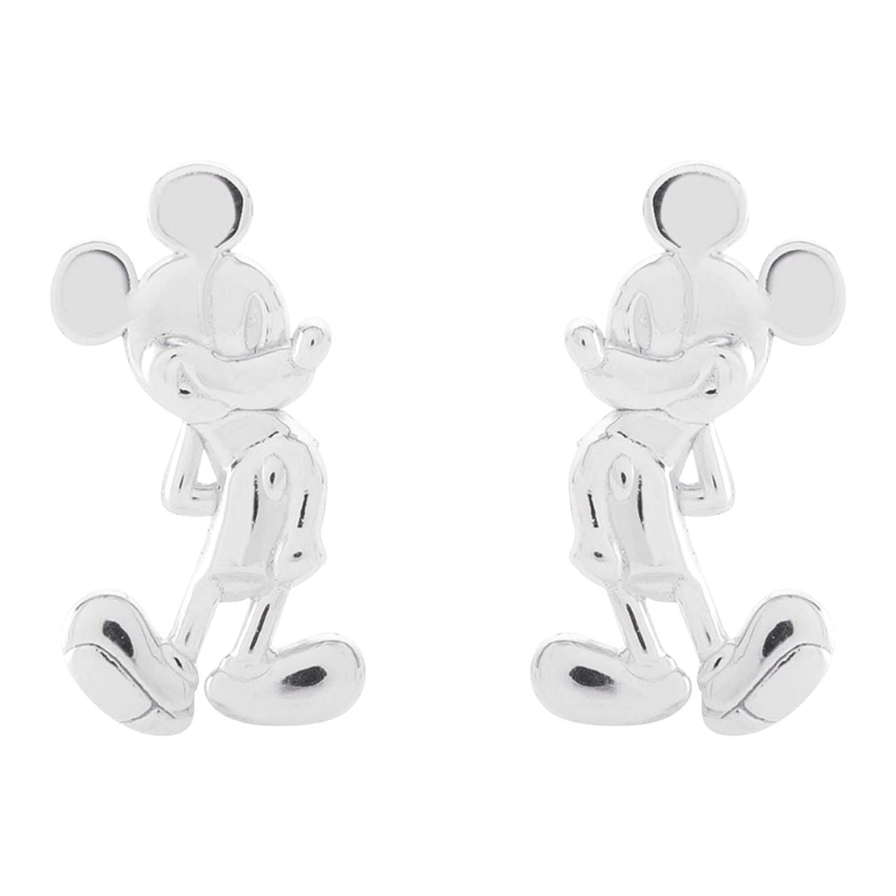 Peers Hardy Disney Mickey Mouse Silver Stud Earrings Stunning sterling silver stud earrings form a silhouette of Micky Mouse famous pose adding a feminine touch to the classic piece of jewellery Trendy and fashionable design, the Disney Micky Mouse famous pose Sterling Silver Stud Earrings add a chic, fun touch to any outfit.